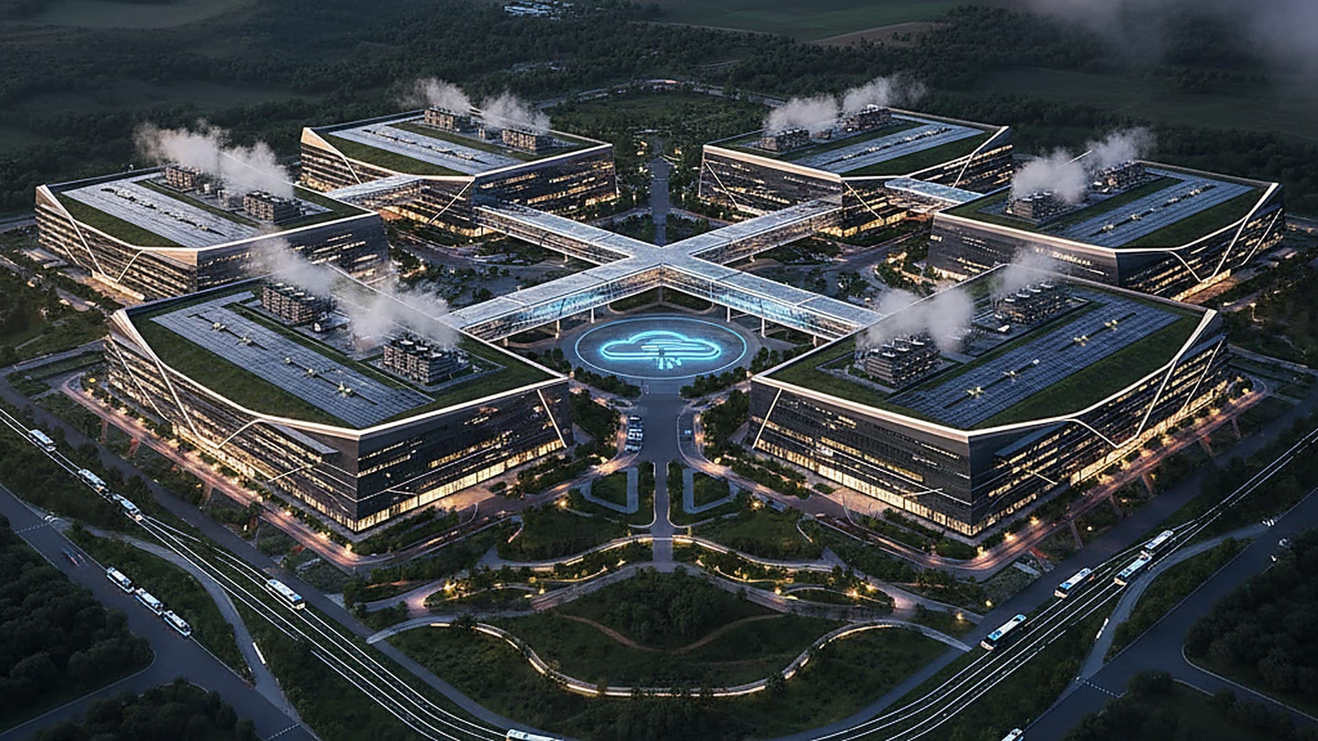 Abstract cloudnetwerk met verbonden datapunten