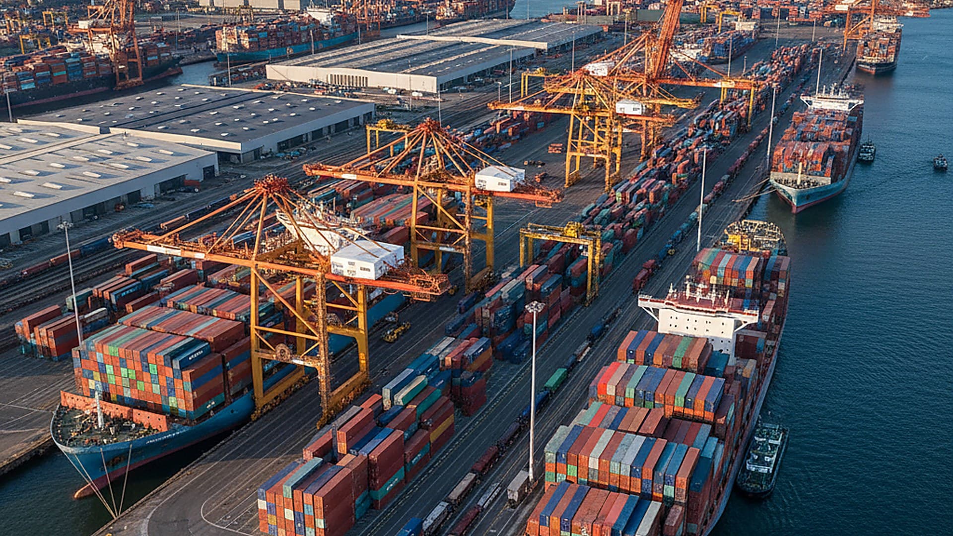 Wereldwijd supply chain netwerk met data-analyse overlays